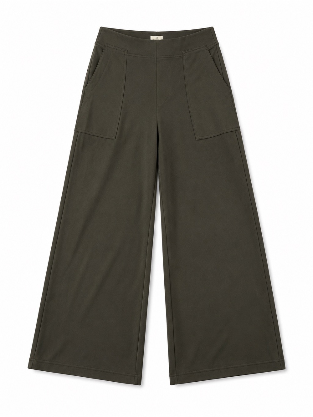 Max Studio London Wide Leg Pull On Pants XS Olive Green Stretch Trouser Pants